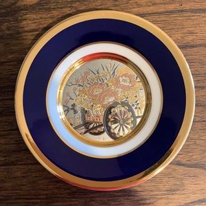 The Art of Chokin 24K Gold Edge Garden Theme Plate